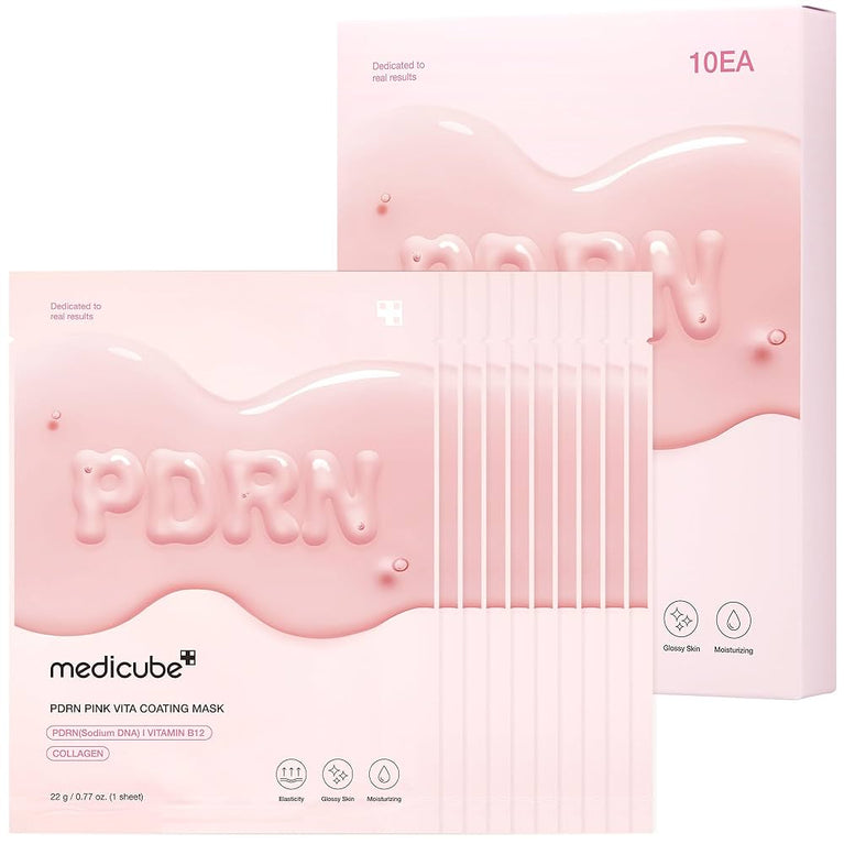 Medicube PDRN Pink Vita Coating Mask 1ea – Dual Whitening & Plumping Treatment