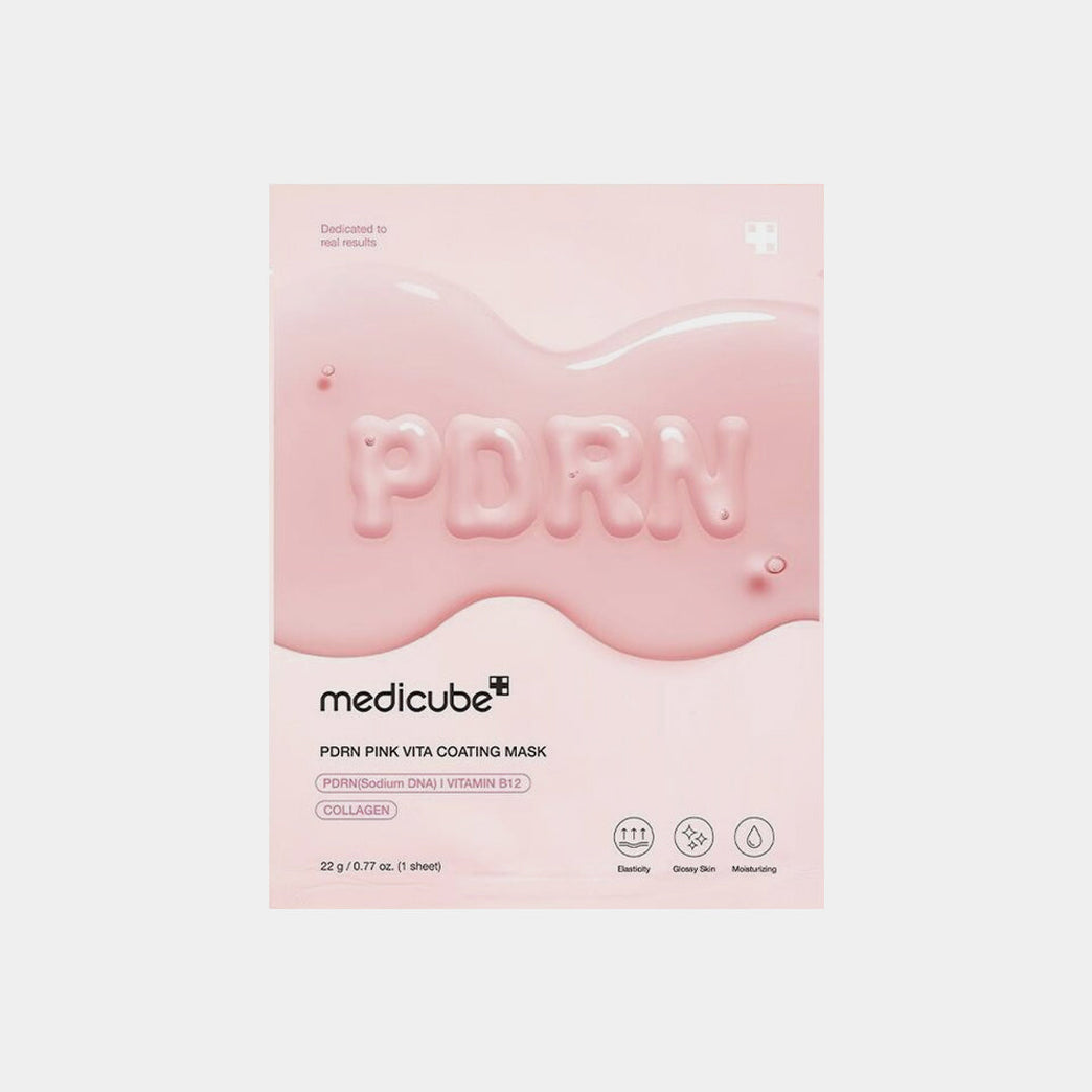 Medicube PDRN Pink Vita Coating Mask 1ea – Dual Whitening & Plumping Treatment
