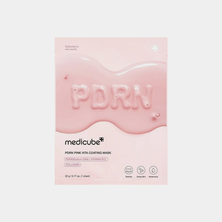 Medicube PDRN Pink Vita Coating Mask 1ea – Dual Whitening & Plumping Treatment