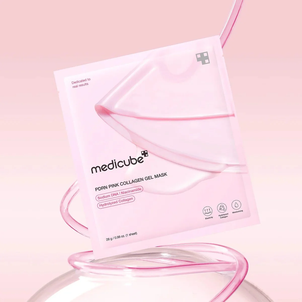 Medicube PDRN Pink Collagen Gel Mask 4-Pack – Color-Changing Hydration & Pore Care
