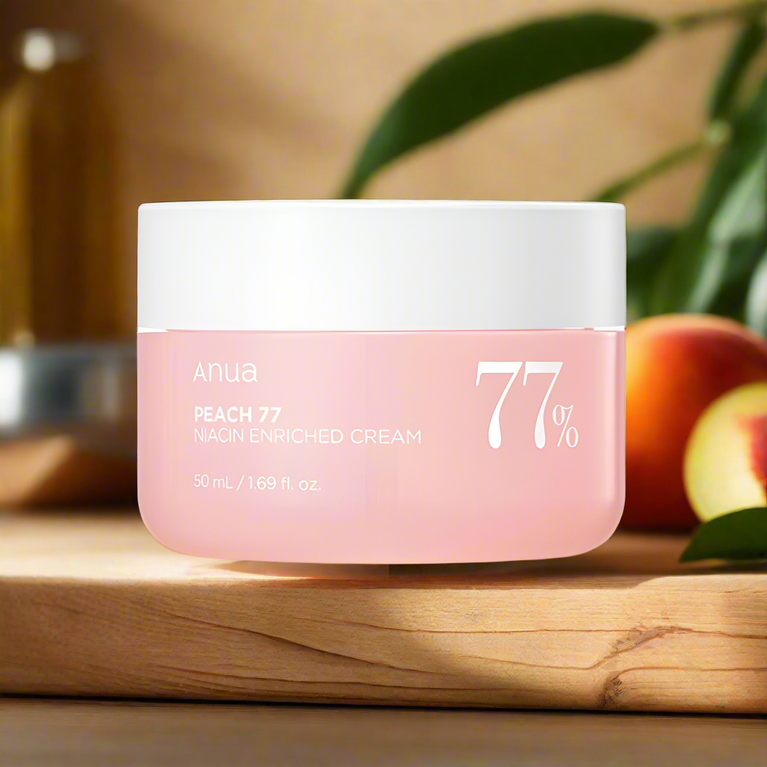 ANUA PEACH 77 NIACIN ENRICHED CREAM - 77% Peach Extract Moisturizer for Dewy Skin